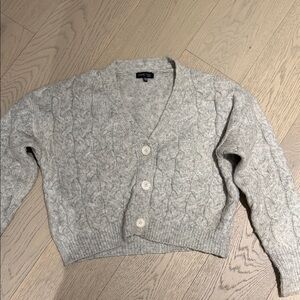 Cozy Gray Cable Knit Cardigan